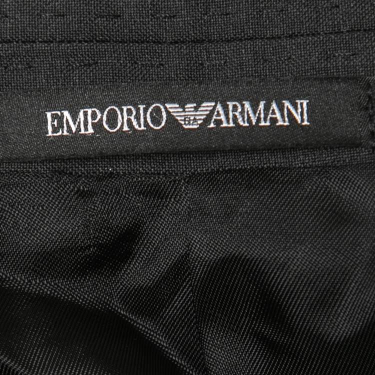 مملوكة مسبقًا Emporio Armani Charcoal Grey Wool Single-Button Blazer XL