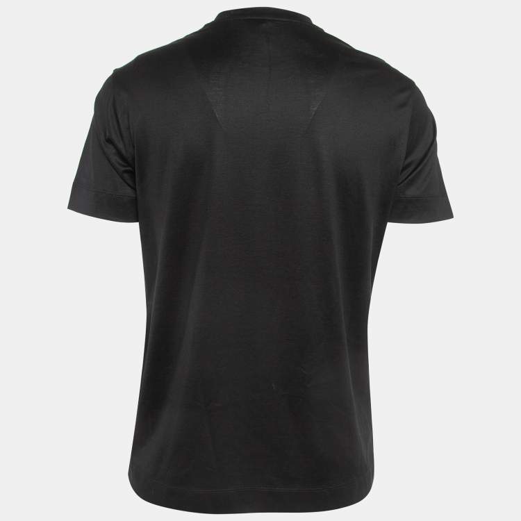 مملوكة مسبقًا Emporio Armani Black Recreate Logo Jersey Crew Neck T-Shirt L