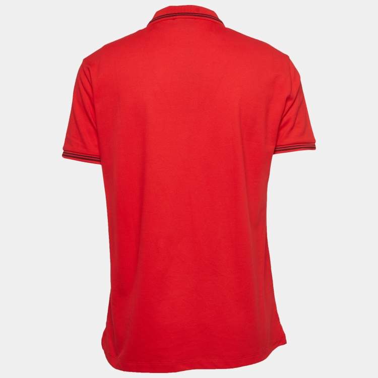 Emporio Armani Red Cotton Pique Polo T Shirt 3XL Emporio Armani TLC