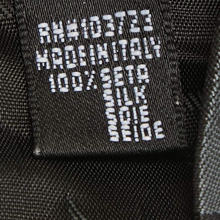Pre Owned Emporio Armani Black Striped Silk Skinny Tie
