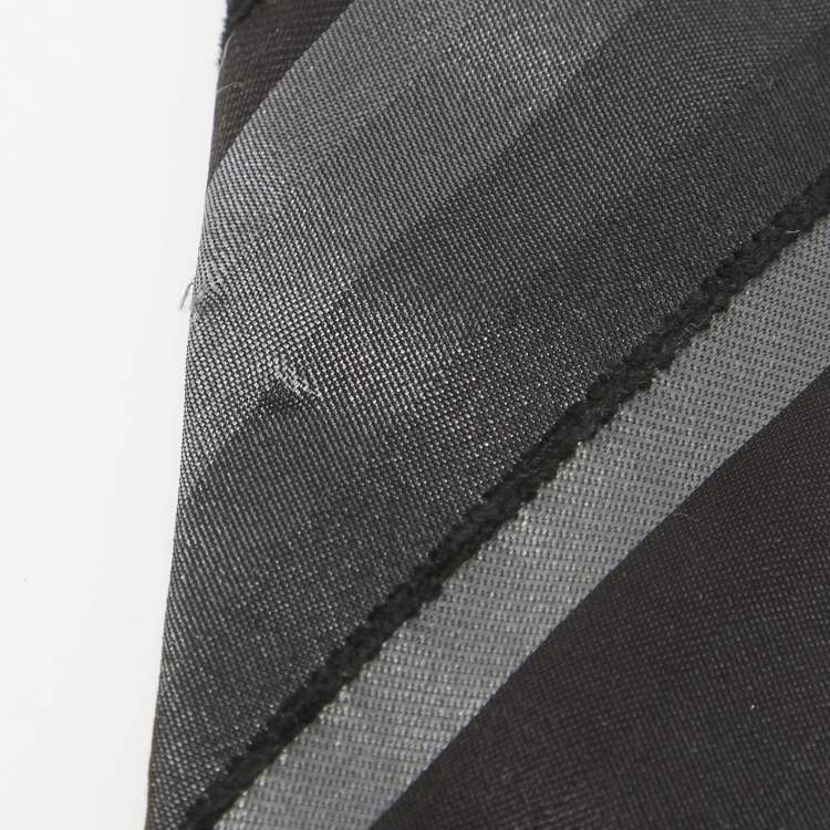 Pre Owned Emporio Armani Black Striped Silk Skinny Tie