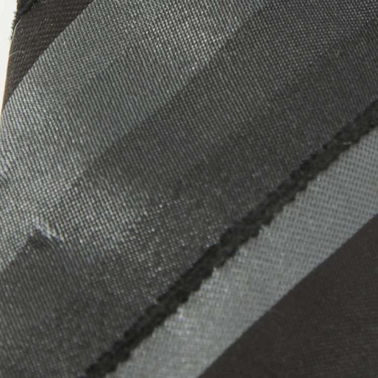 Pre Owned Emporio Armani Black Striped Silk Skinny Tie