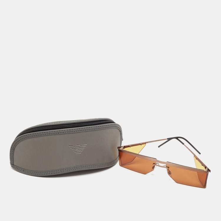 Pre Owned Emporio Armani Matt Bronze EA 2123 Rectangular Sunglasses