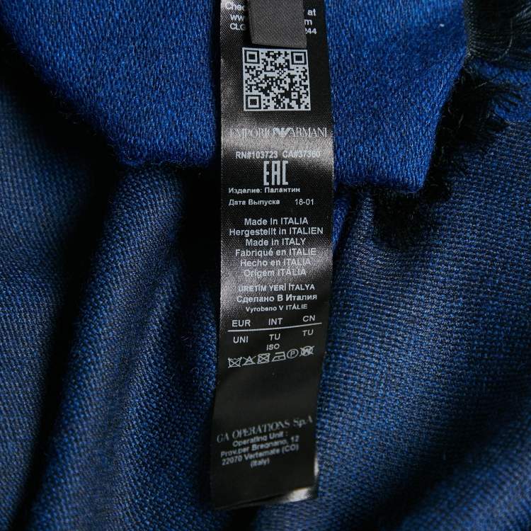 Pre Owned Emporio Armani Navy Blue Modal Blend Scarf
