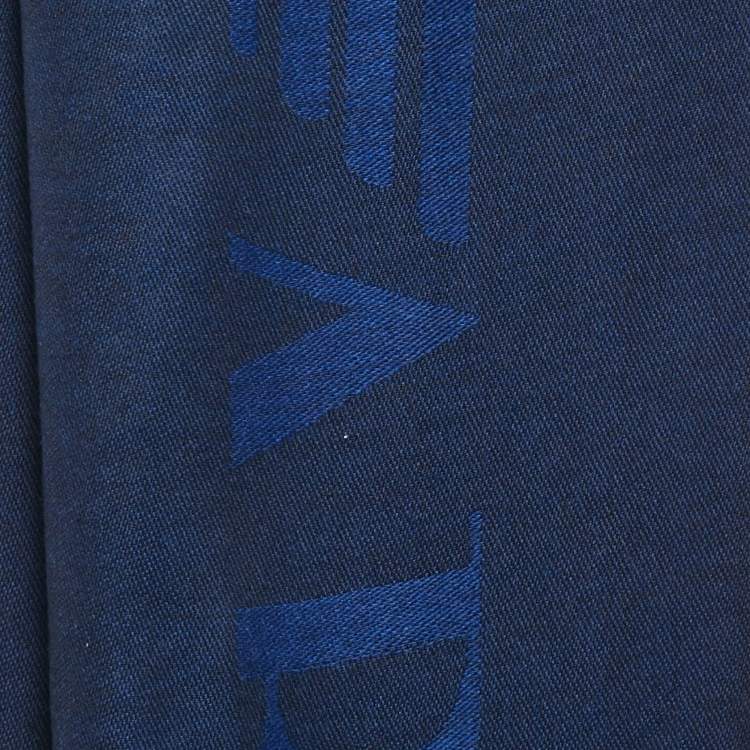 Pre Owned Emporio Armani Navy Blue Modal Blend Scarf