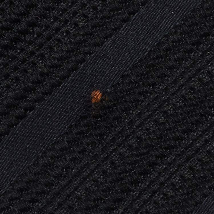 Pre Owned Emporio Armani Black Striped Jacquard Silk Tie