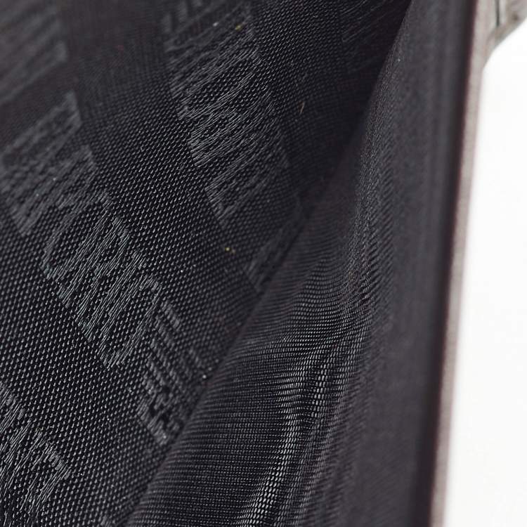 Pre Owned Emporio Armani Brown Canvas Logo Print Passport Holder