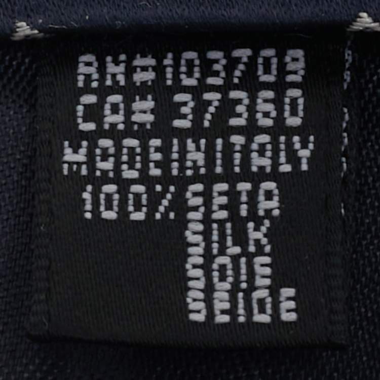 Pre Owned Emporio Armani Navy Blue Square Pattern Silk Jacquard Tie