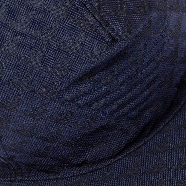 Pre Owned Emporio Armani Navy Blue Monogram Pattern Baseball Cap M