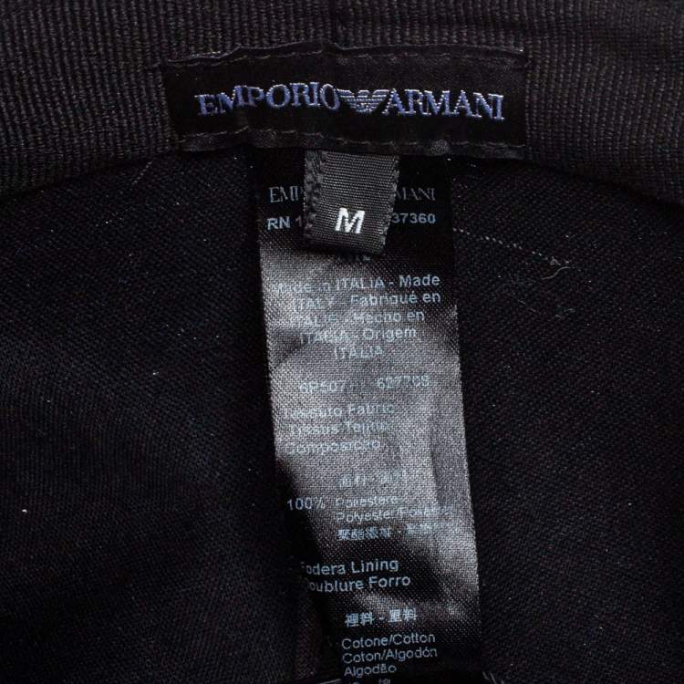 Pre Owned Emporio Armani Blue Monogram Pattern Baseball Cap M