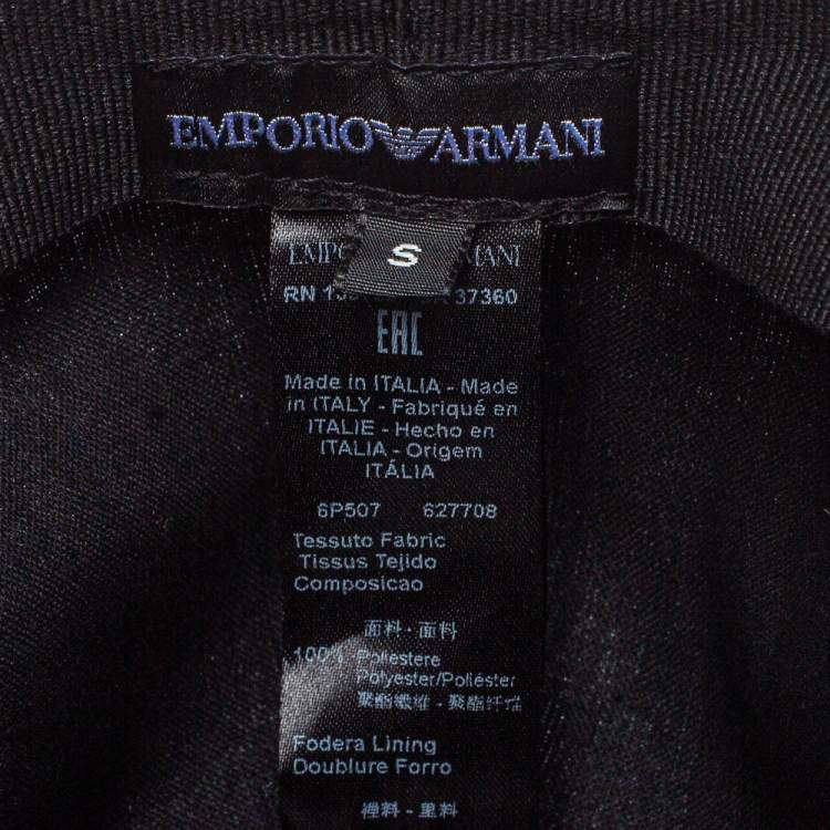 Pre Owned Emporio Armani Light Grey Monogram Pattern Baseball Cap S