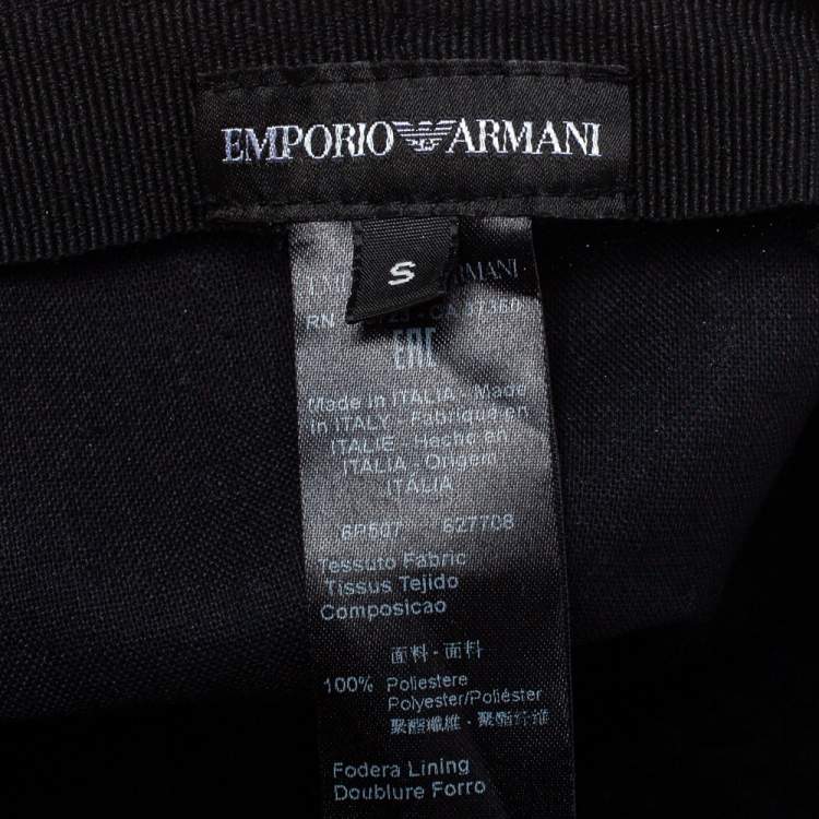 Pre Owned Emporio Armani Blue Monogram Pattern Baseball Cap S