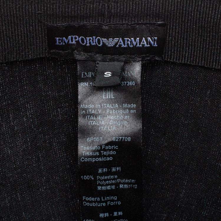 Pre Owned Emporio Armani Light Grey Monogram Pattern Baseball Cap S