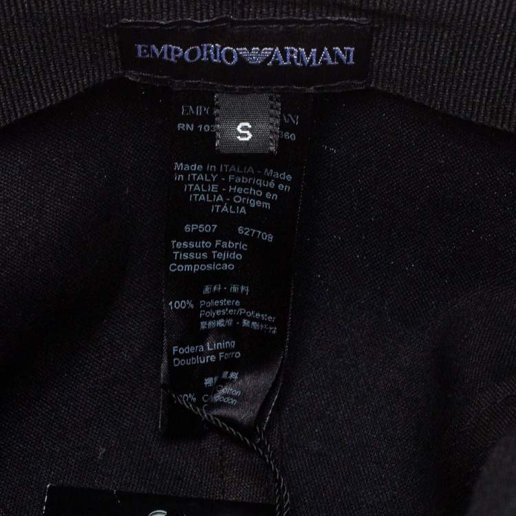 Pre Owned Emporio Armani Blue Monogram Pattern Baseball Cap S