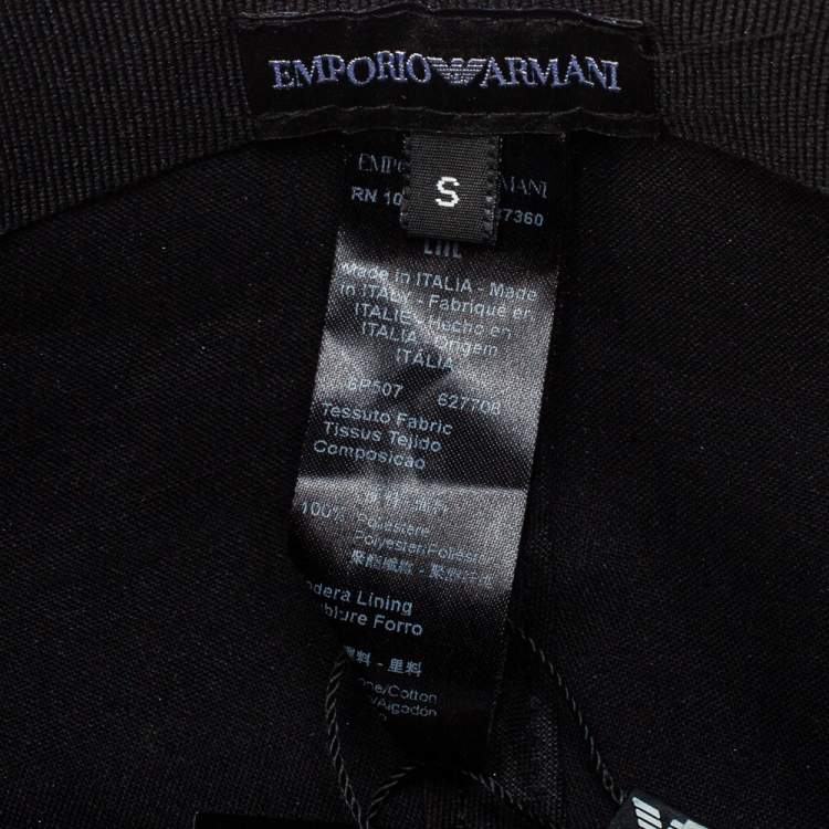 Pre Owned Emporio Armani Navy Blue Monogram Pattern Baseball Cap S