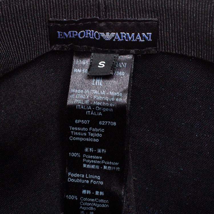 Pre Owned Emporio Armani Blue Monogram Pattern Baseball Cap S