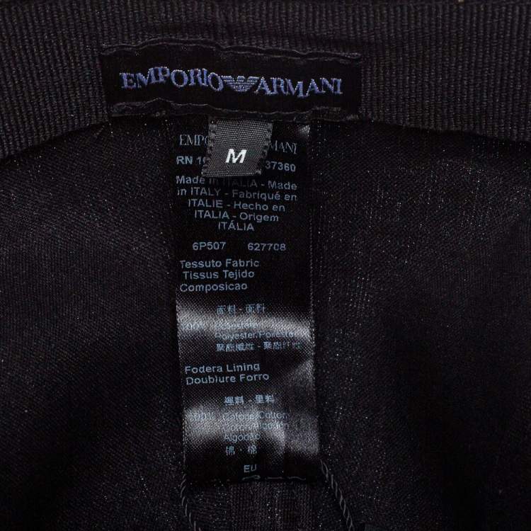 Pre Owned Emporio Armani Light Grey Monogram Pattern Baseball Cap M