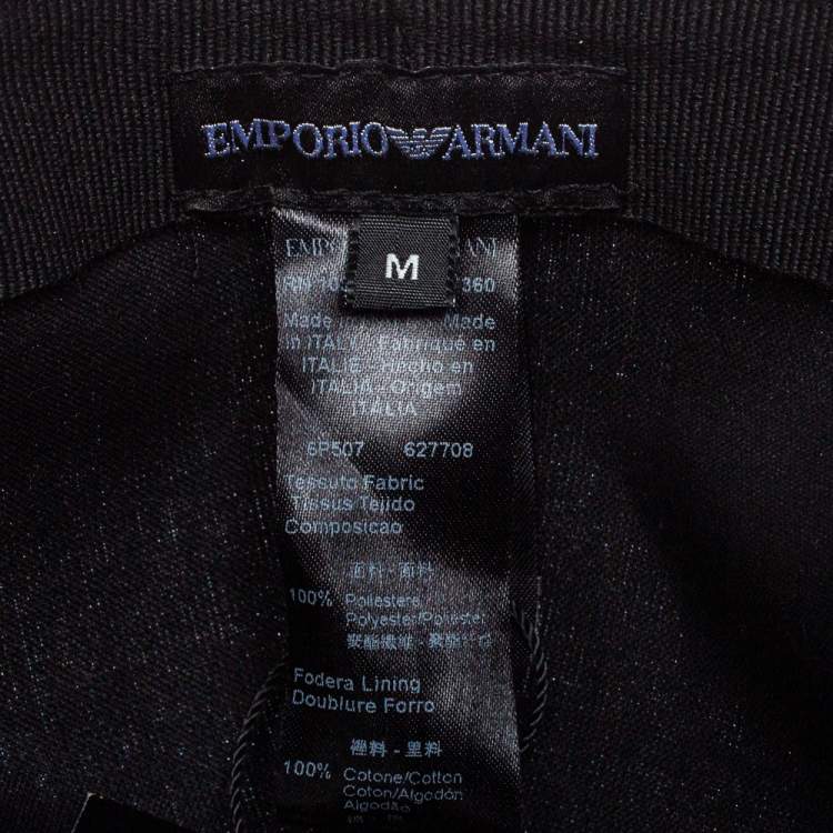 Pre Owned Emporio Armani Light Grey Monogram Pattern Baseball Cap M