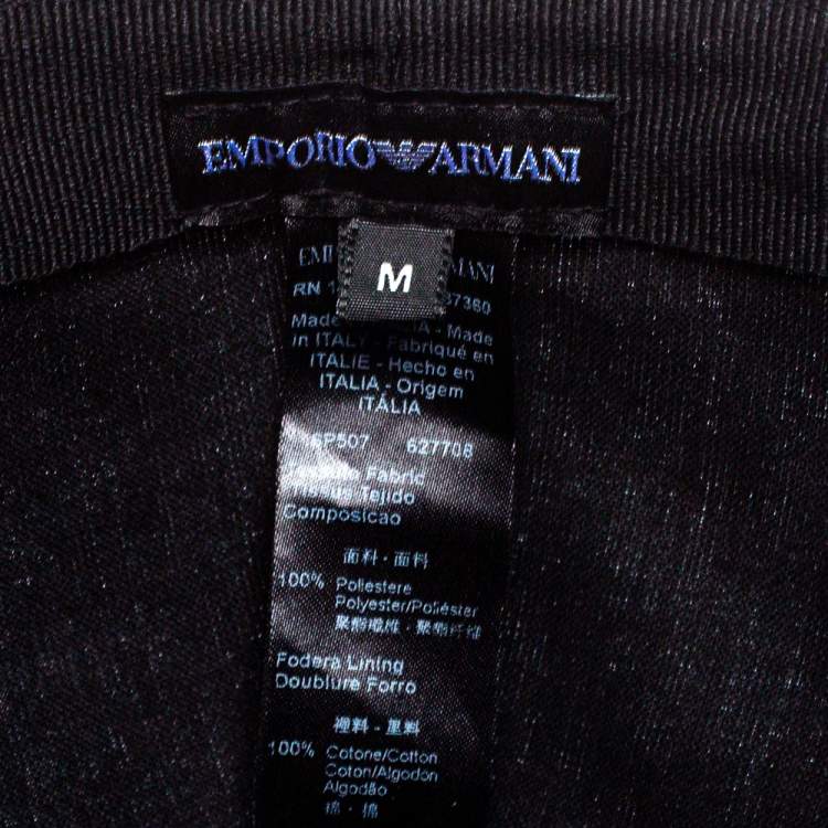 Pre Owned Emporio Armani Light Grey Monogram Pattern Baseball Cap M