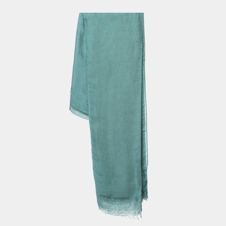 Pre Owned Emporio Armani Green Modal Scarf