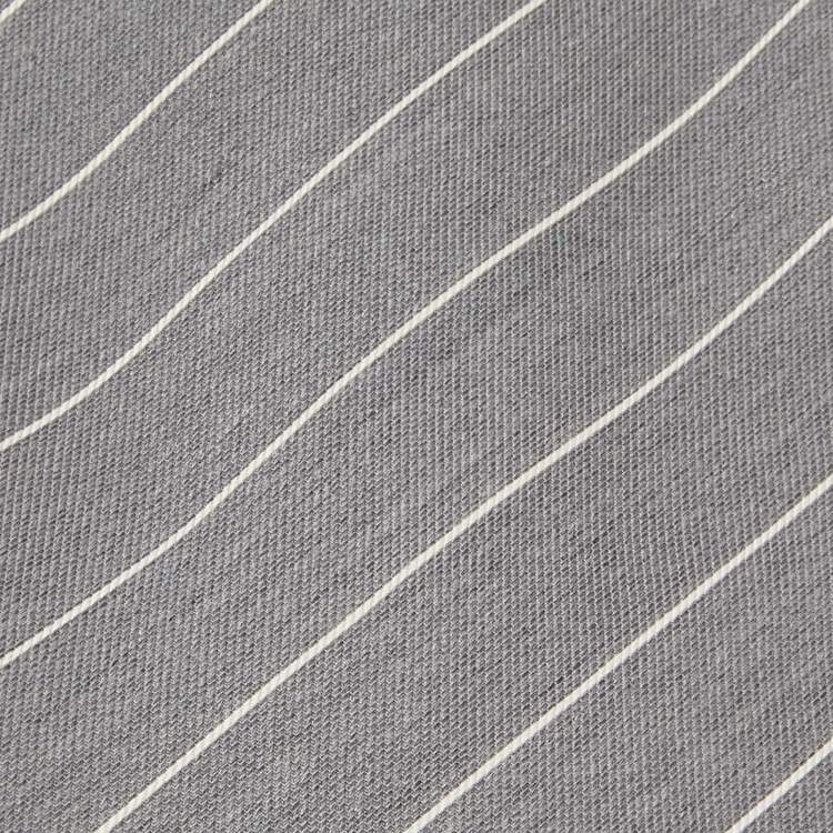 Pre Owned Emporio Armani Grey Striped Silk  Tie