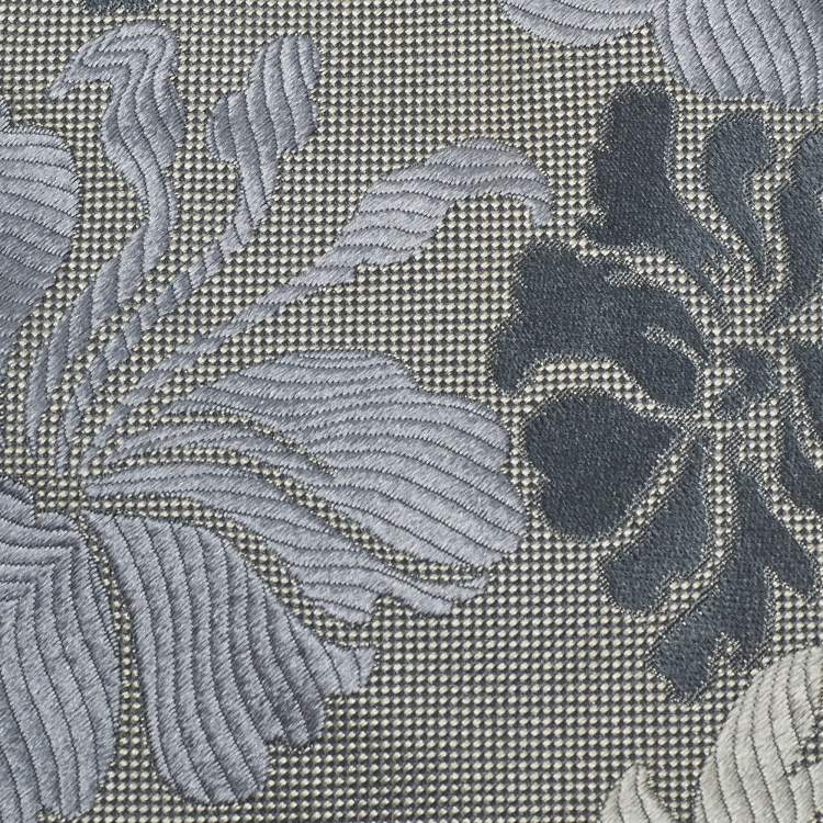 Pre Owned Emporio Armani Grey Floral Patterned Silk Traditional Tie