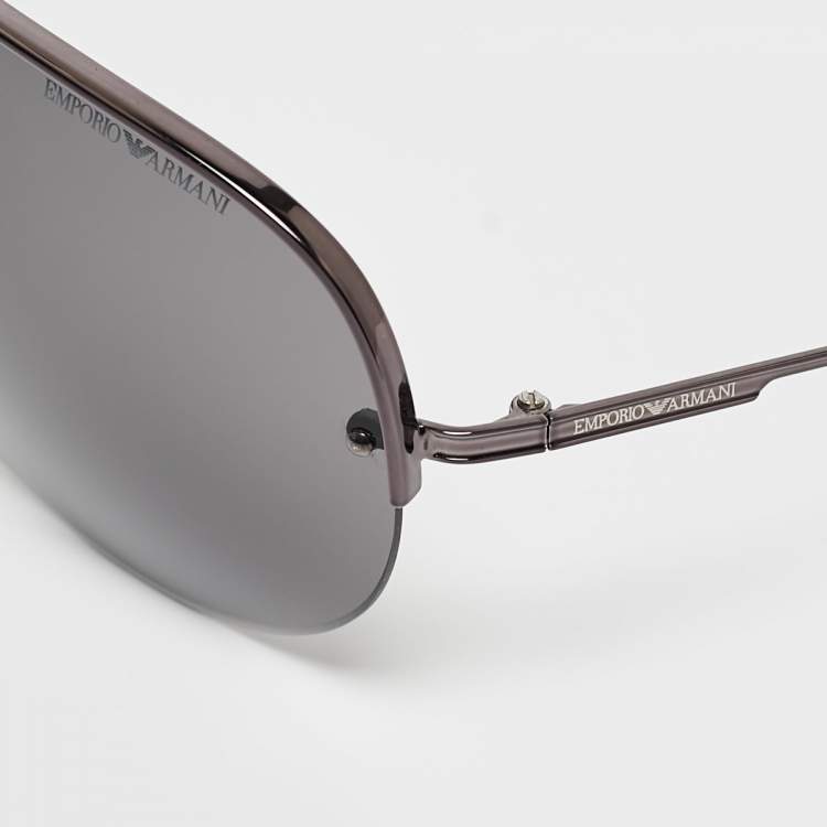 Pre Owned Emporio Armani Black EA9717/S Shield Sunglasses