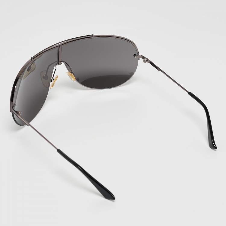 Pre Owned Emporio Armani Black EA9717/S Shield Sunglasses