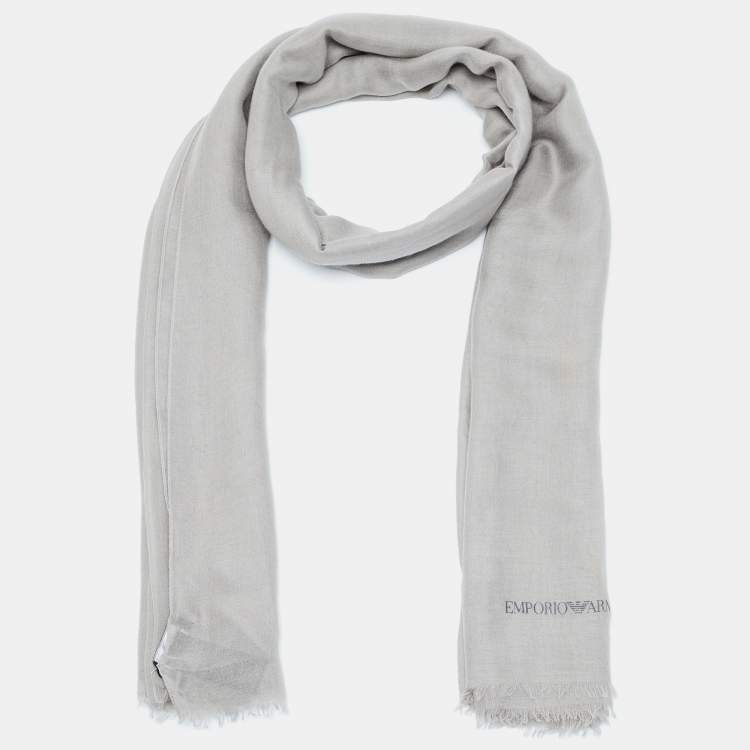 Pre Owned Emporio Armani Grey Modal Scarf