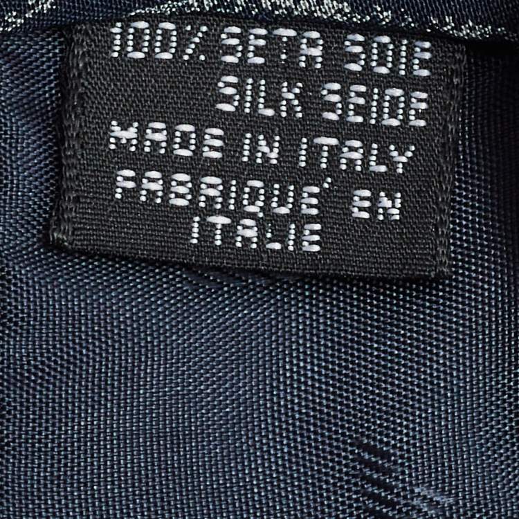 Pre Owned Emporio Armani Navy Striped Silk Traditional Tie