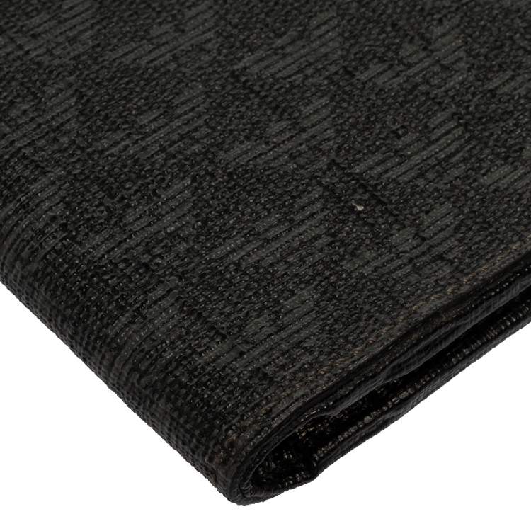 Pre Owned  Emporio Armani Black Signature Coated Canvas Bifold Compact Wallet
