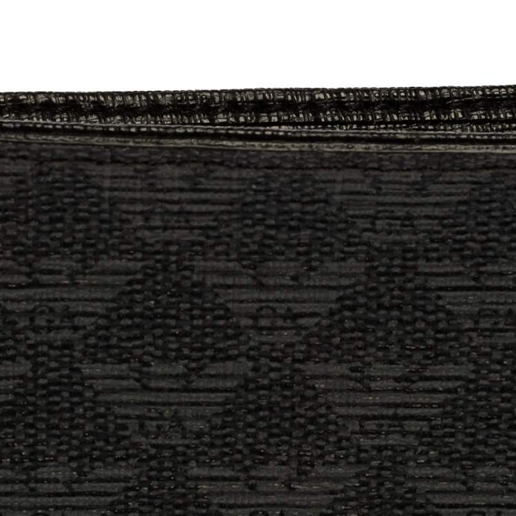 Pre Owned  Emporio Armani Black Signature Coated Canvas Bifold Compact Wallet