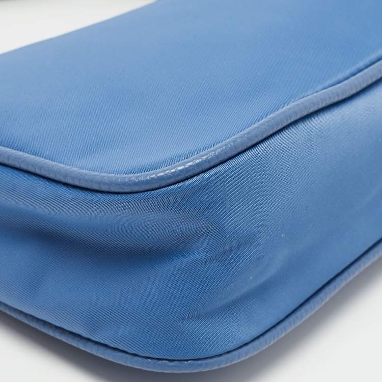 Pre Owned Emporio Armani Blue Nylon and Leather Mini Bag