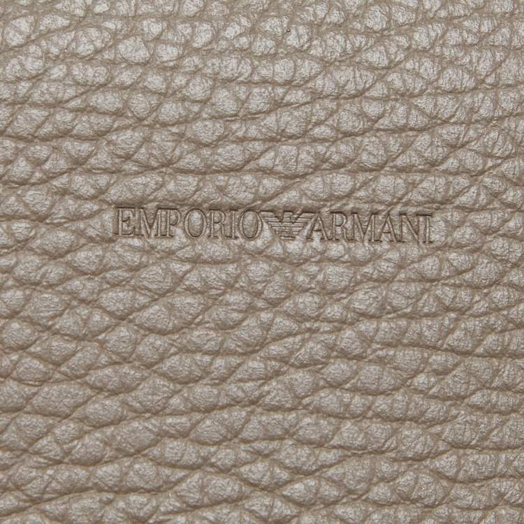 Pre Owned Emporio Armani Beige Leather Card Case