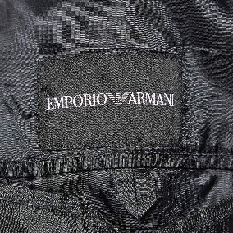 مملوكة مسبقًا Emporio Armani Grey Patterned Boucle Blazer XL