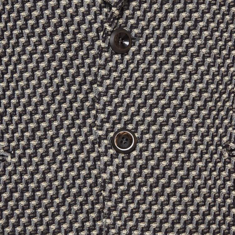 مملوكة مسبقًا Emporio Armani Grey Patterned Boucle Blazer XL
