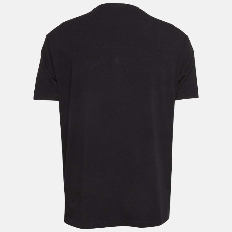 مملوكة مسبقًا Emporio Armani Black Logo Print Cotton T-Shirt XXL