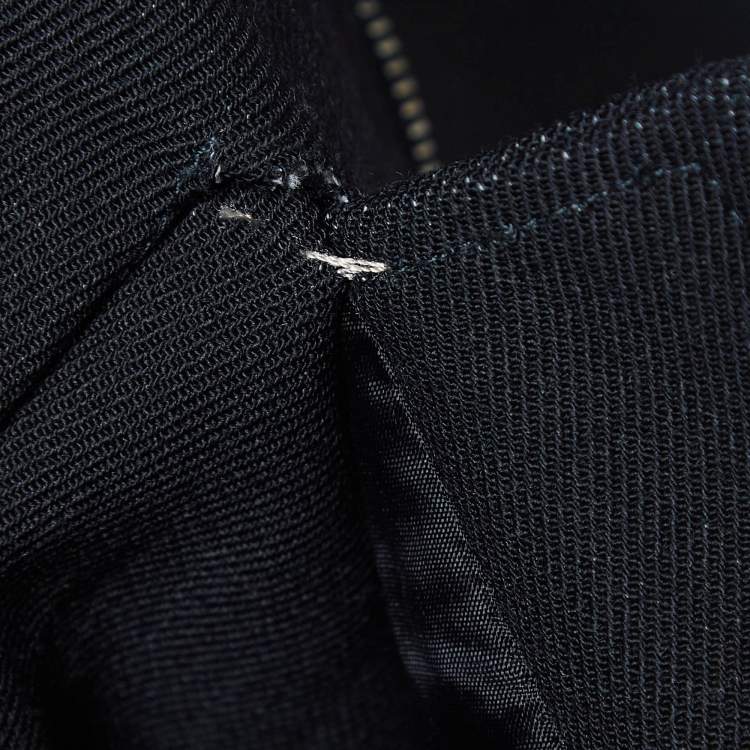 Pre Owned Emporio Armani Navy Blue Gabardine Zip-Up Jacket M
