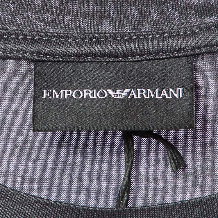 مملوكة مسبقًا Emporio Armani Grey Jersey Pocket Detail Crew Neck T-Shirt XXL