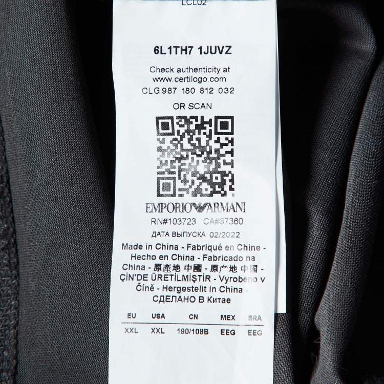 مملوكة مسبقًا Emporio Armani Grey Jersey Pocket Detail Crew Neck T-Shirt XXL