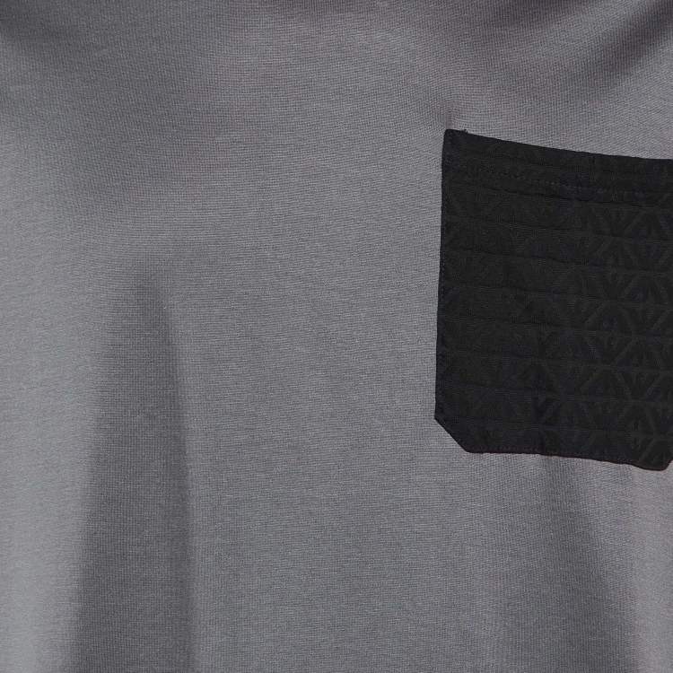 مملوكة مسبقًا Emporio Armani Grey Jersey Pocket Detail Crew Neck T-Shirt XXL