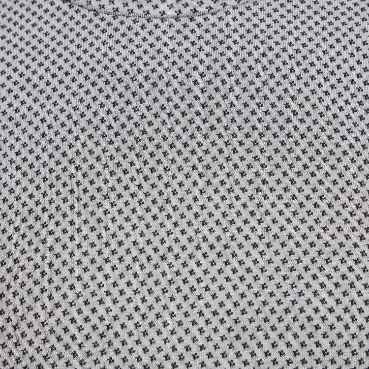 Pre Owned Emporio Armani Grey Patterned Knit Crew Neck T-Shirt S
