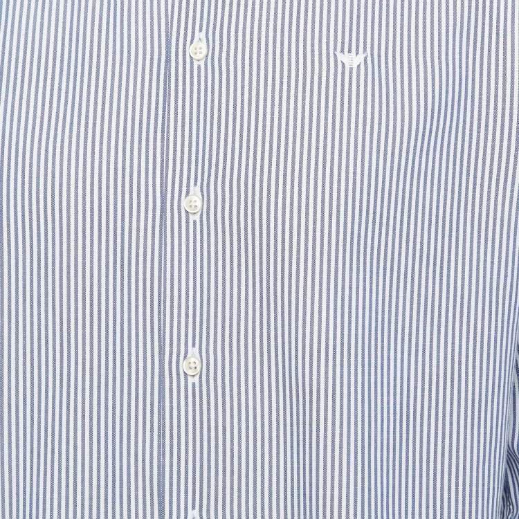 Pre Owned Emporio Armani Blue Pinstripe Cotton Modern Fit Shirt XL
