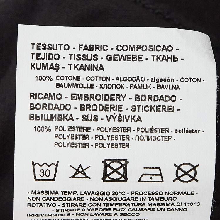 Pre Owned Emporio Armani Black Embroidered Logo Cotton Knit T-Shirt S