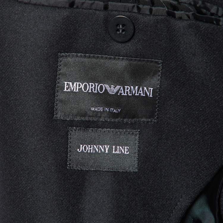Pre Owned Emporio Armani Black Wool Blend Johnny Line Blazer S
