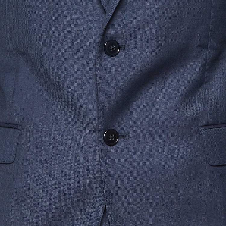 Pre Owned Emporio Armani Navy Blue Wool Suit M