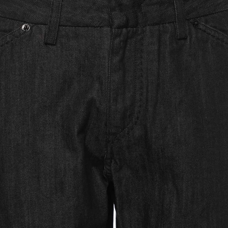 Pre Owned Emporio Armani Black Denim Capri Jeans M