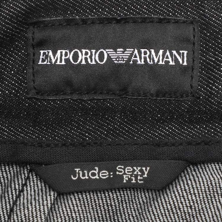 Pre Owned Emporio Armani Black Denim Capri Jeans M