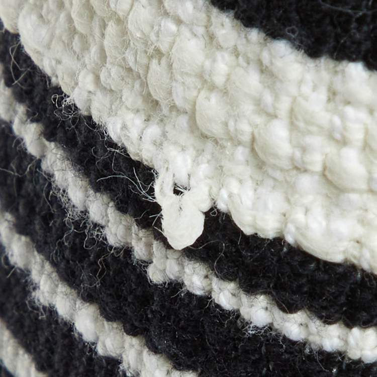 Pre Owned Emporio Armani Monochrome Striped Cotton Button Front Jacket L