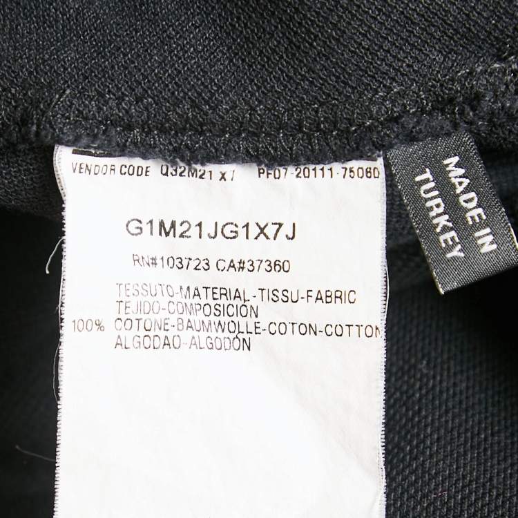 Pre Owned Emporio Armani Black Cotton Pique Polo T-Shirt L